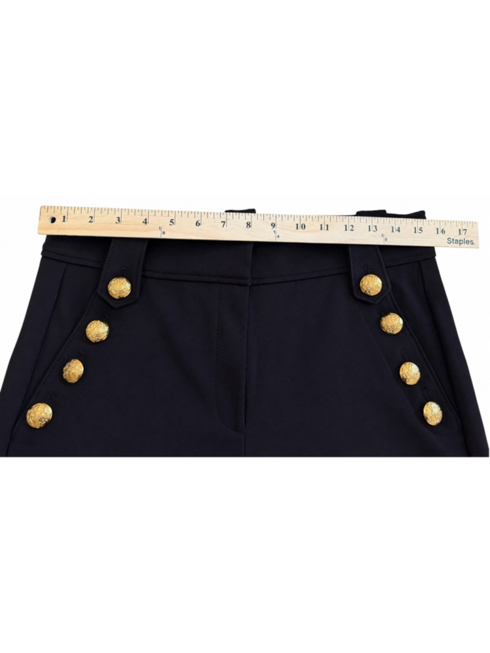 WHBM Navy Blue Jolie Button Straight Leg Comfort Stretch Pant 10 - Picture 15 of 15